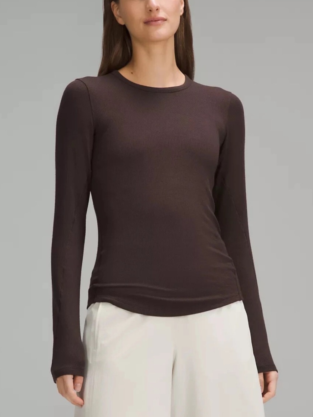 lululemon Hold Tight Long-Sleeve Crew Top  Espresso Size 10